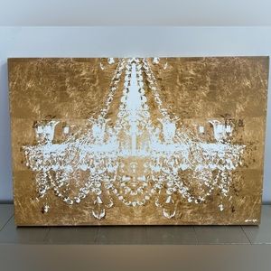 Oliver Gal Gold and White Chandelier Artwork